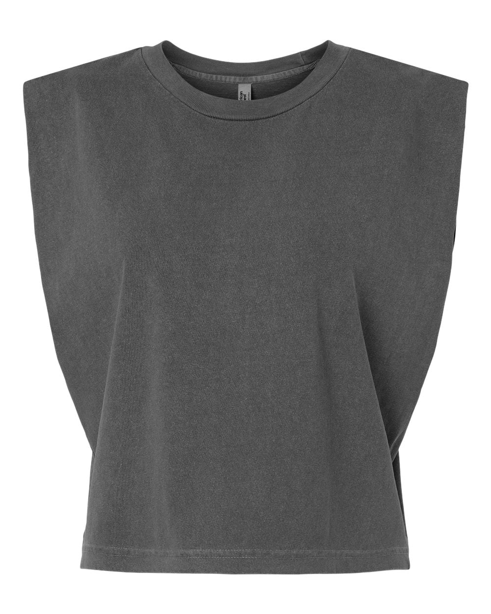 American Apparel Women’s Heavyweight Cotton, Boxy, Cropped, and Garment Dyed Muscle T-Shirt, Style G307GD, 2-Pack, Faded Black (2-pack), X-Large