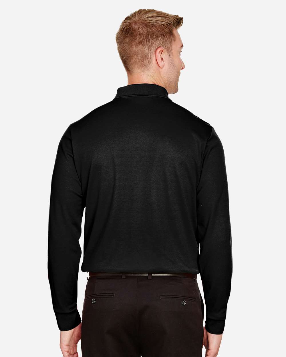 Men's CrownLux Performance® Plaited Long Sleeve Polo