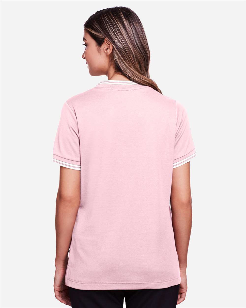 Women's CrownLux Performance® Plaited Tipped V-Neck Shirt