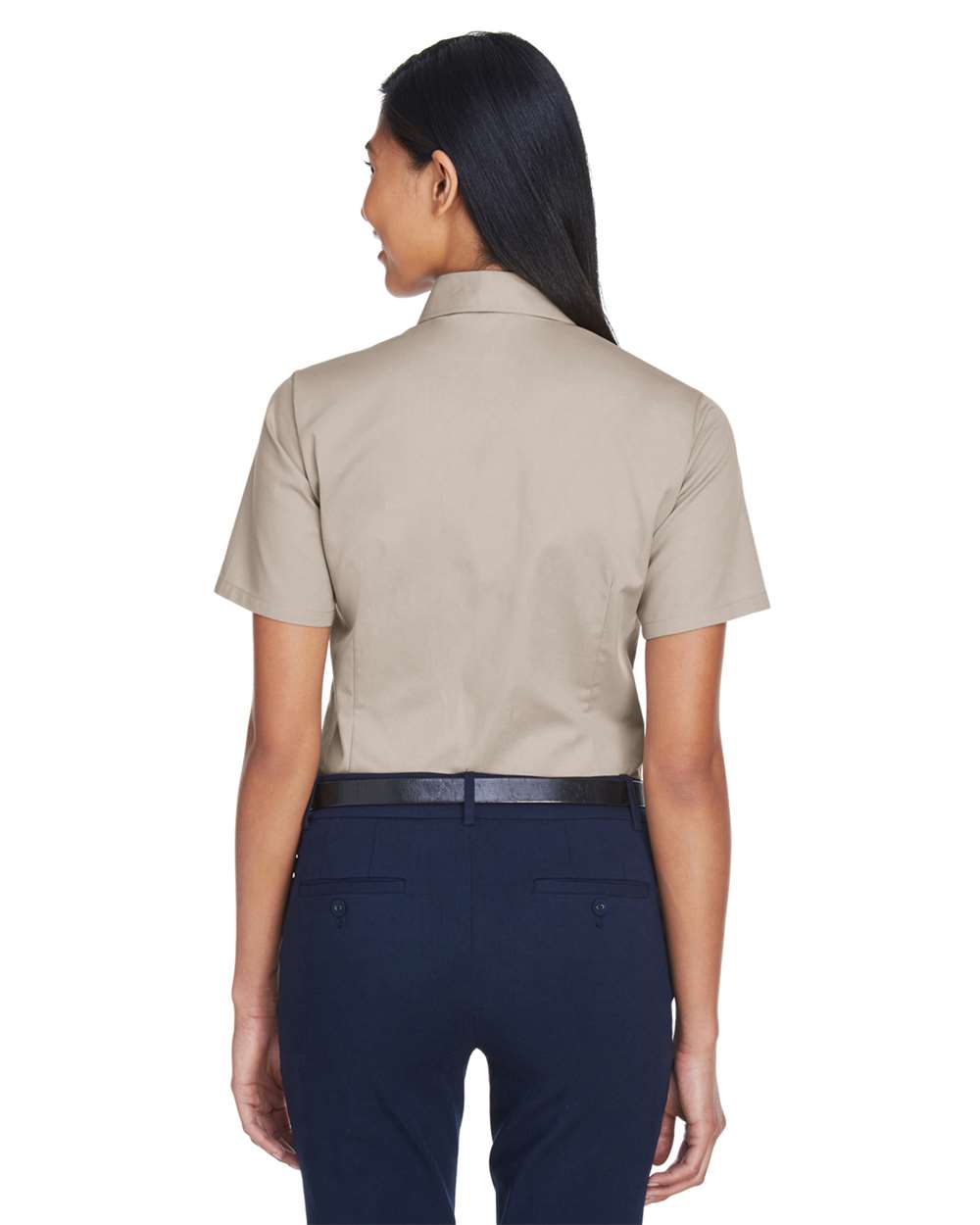 Women's Easy Blend™ Short Sleeve Twill Dress Shirt with Stain-Release