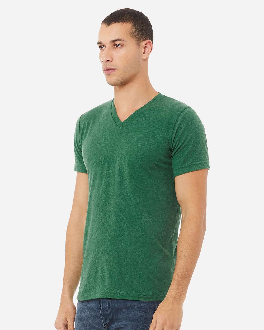 Unisex Heather CVC V-Neck Tee