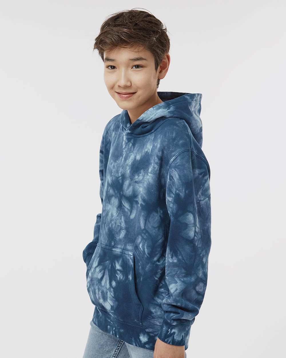 Youth Midweight Tie-Dyed Hooded Sweatshirt