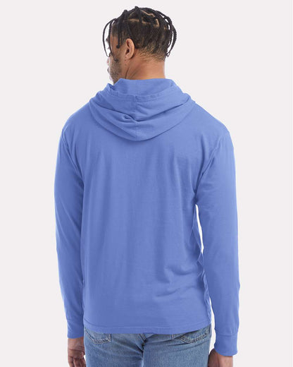 Unisex Garment-Dyed Jersey Hooded Long Sleeve T-Shirt