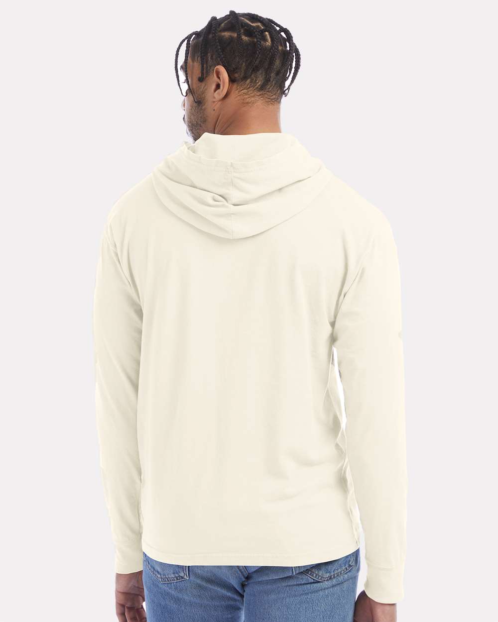 Unisex Garment-Dyed Jersey Hooded Long Sleeve T-Shirt