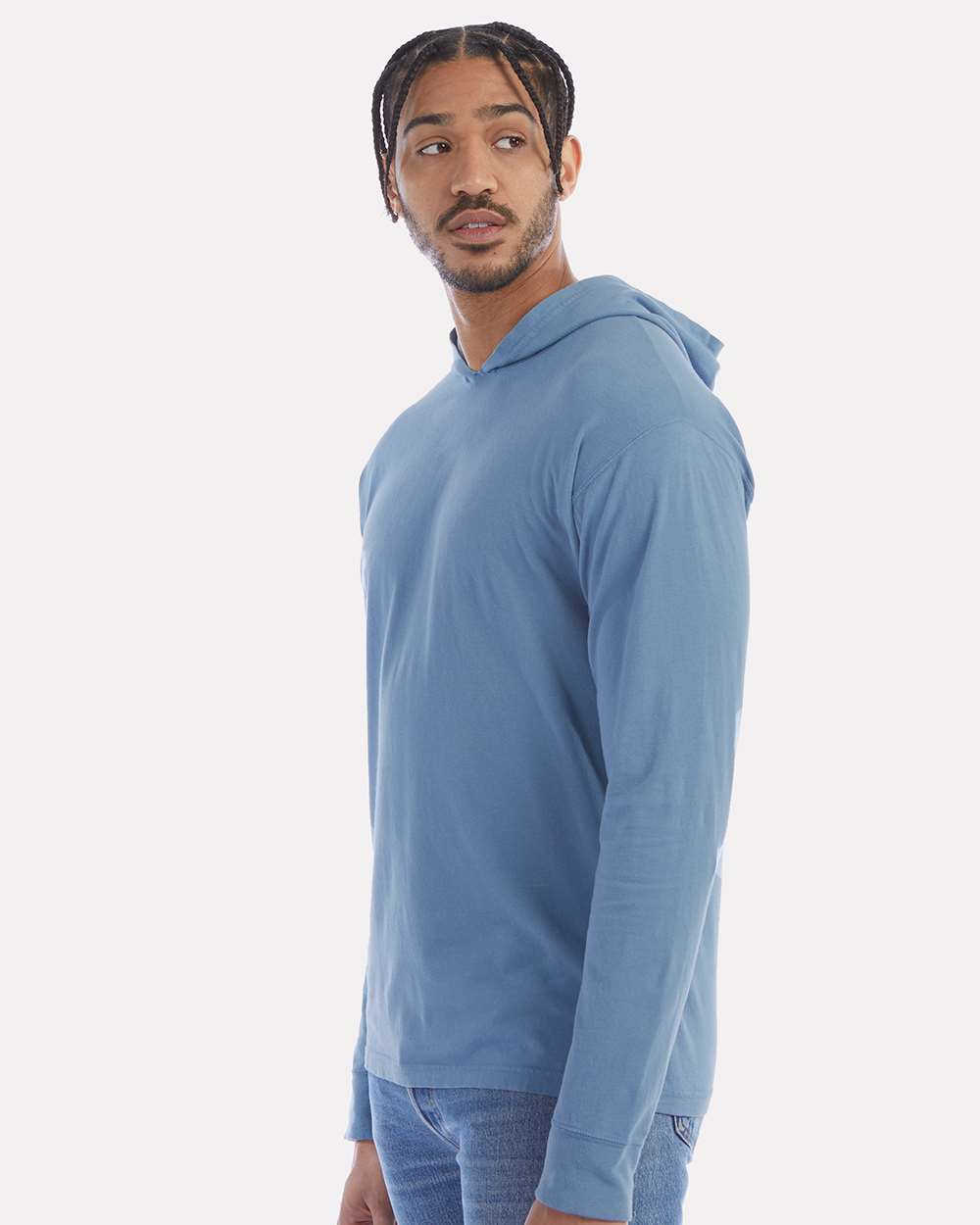 Unisex Garment-Dyed Jersey Hooded Long Sleeve T-Shirt