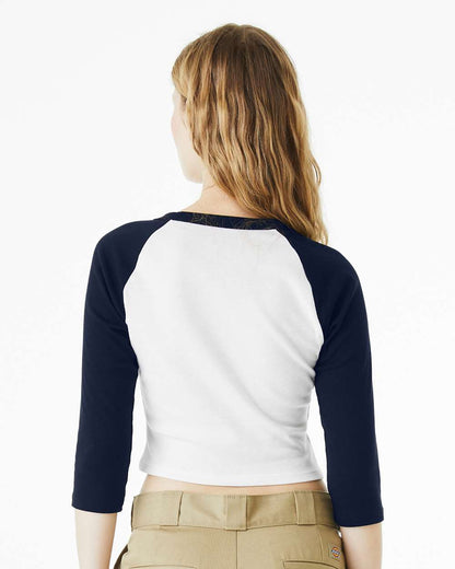 Women's Micro Rib Three-Quarter Raglan Sleeve Baby Tee