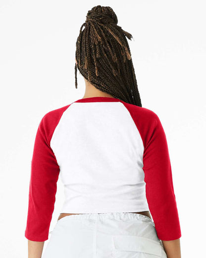 Women's Micro Rib Three-Quarter Raglan Sleeve Baby Tee