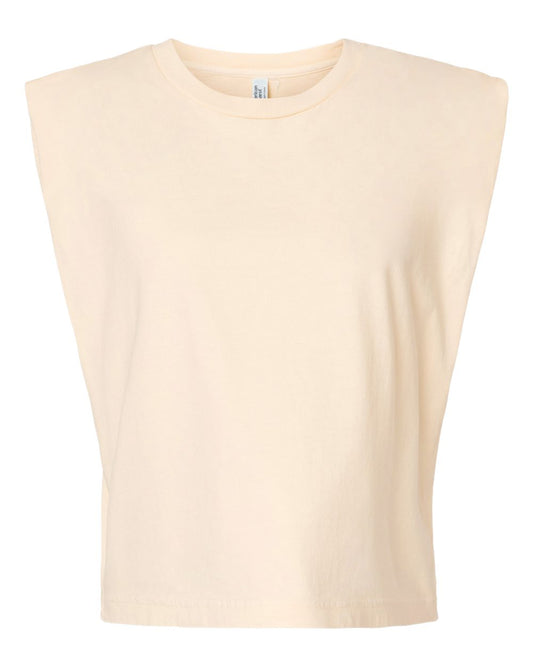 American Apparel Womenâ€™s Heavyweight Cotton, Boxy, Cropped, and Garment Dyed Muscle T-Shirt, Style G307GD, 2-Pack, Faded Cream (2-pack), Small