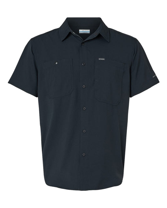 Columbia Mens Silver Ridge Utility Lite Short Sleeve Hiking Shirt, Black, X-Large