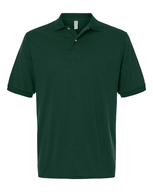 Jerzees Men's SpotShield Stain Resistant Polo Shirts (Short & Long, P-Short Sleeve-Forest Green, Large
