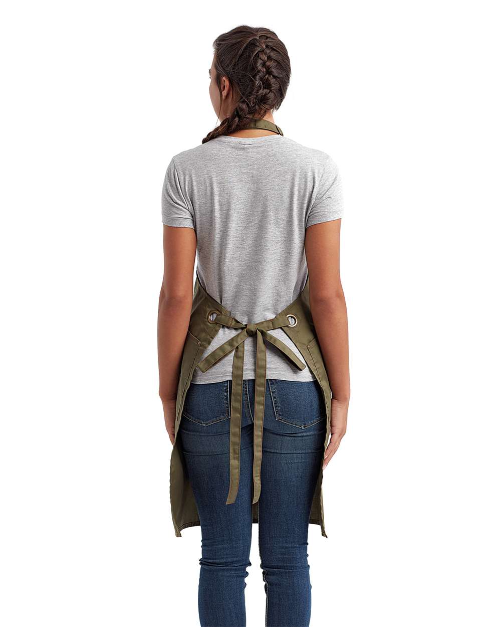 Barley Contrast Stitch Recycled Bib Apron