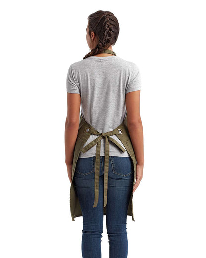 Barley Contrast Stitch Recycled Bib Apron