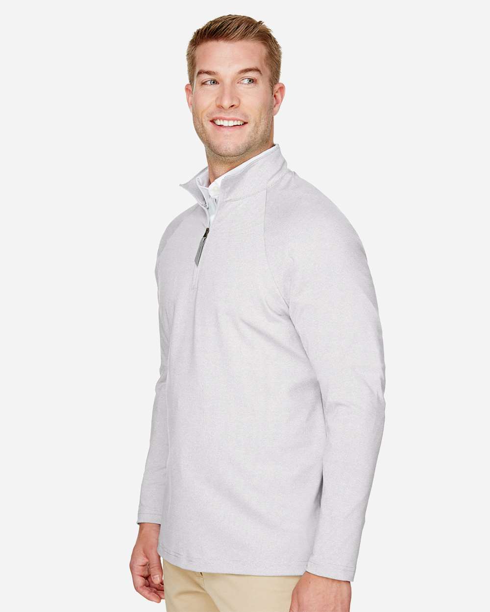 Men's CrownLux PerformanceÂ® Clubhouse Micro-Stripe Quarter-Zip Pullover