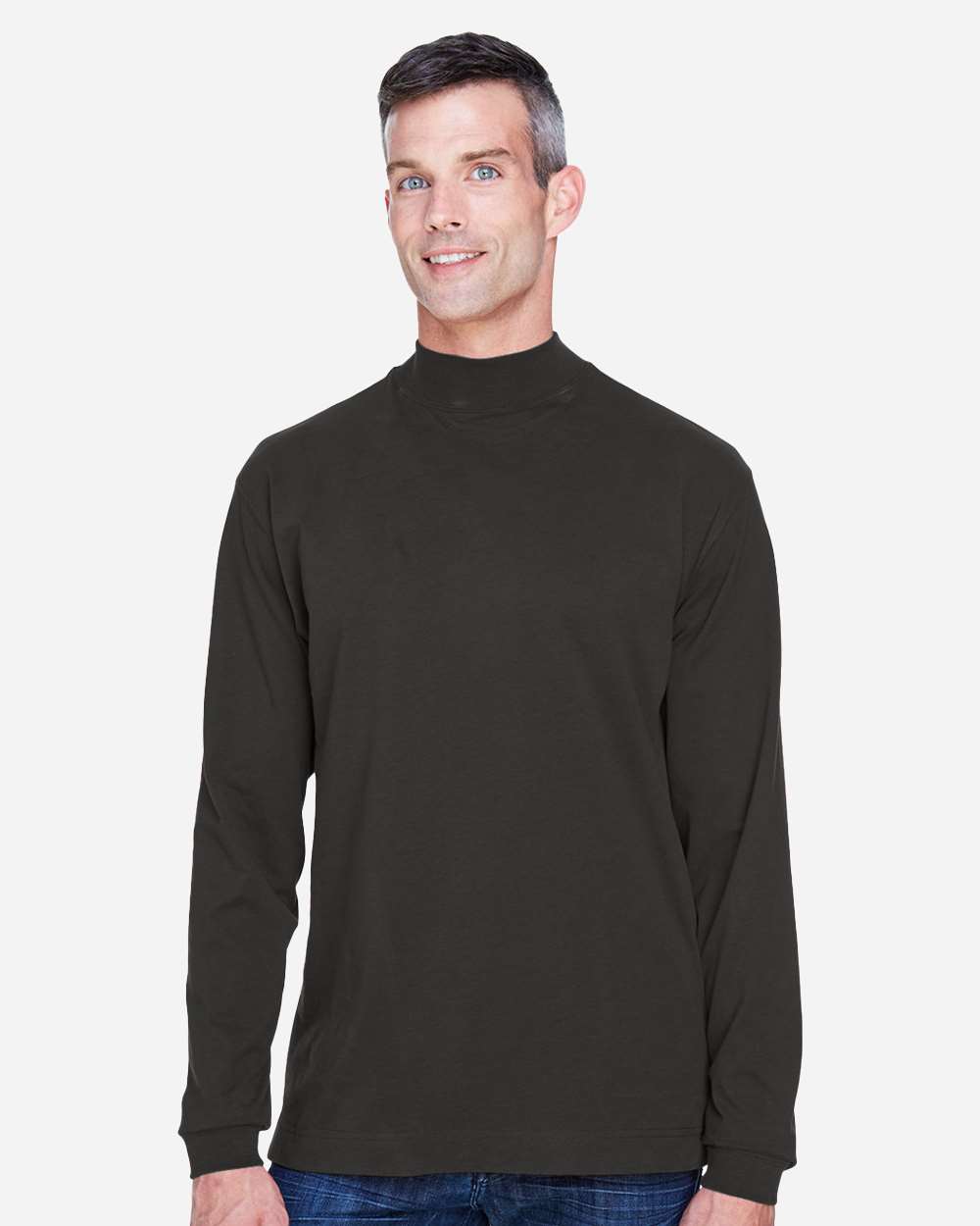 Unisex Sueded Jersey Mock Neck T-Shirt