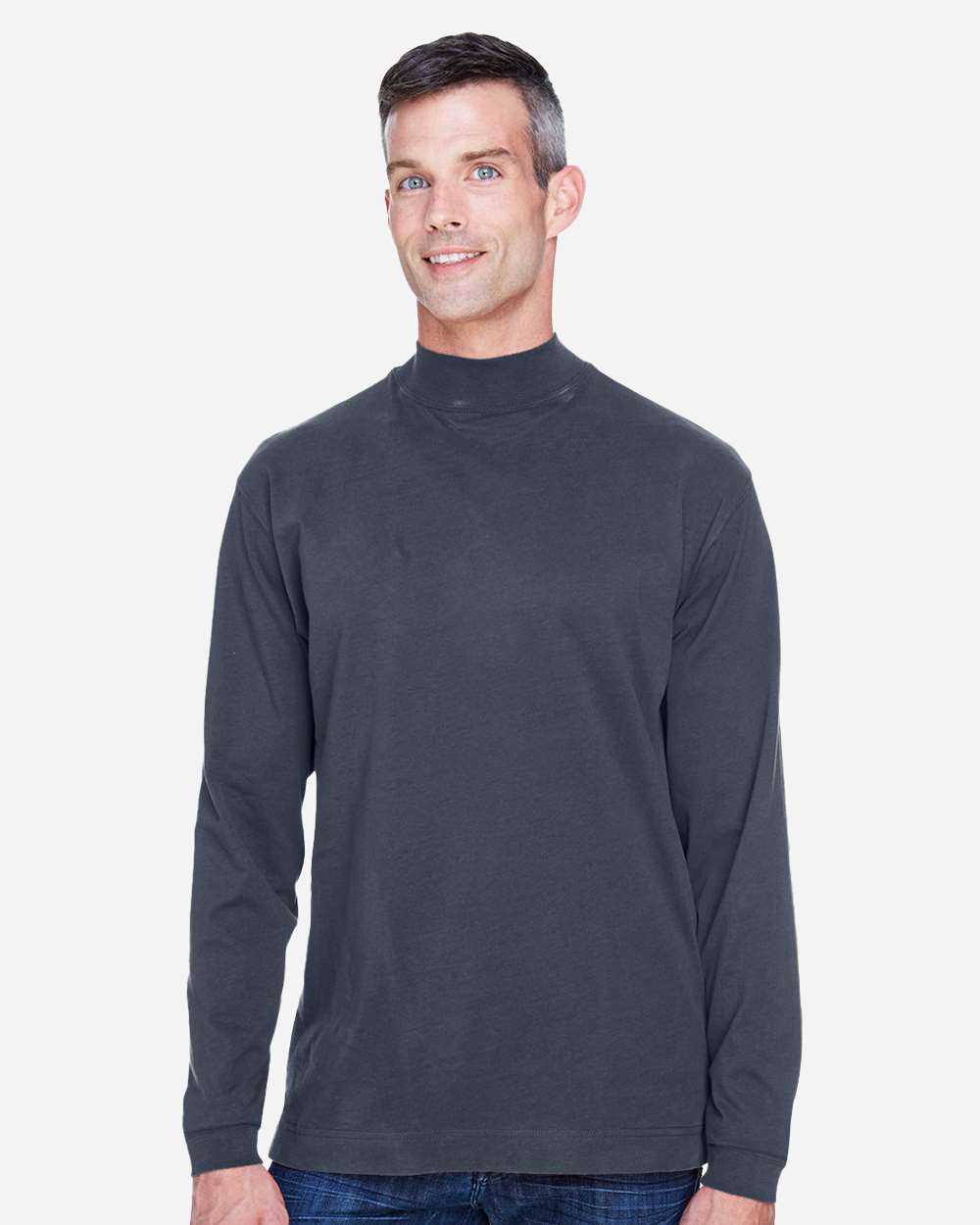 Unisex Sueded Jersey Mock Neck T-Shirt