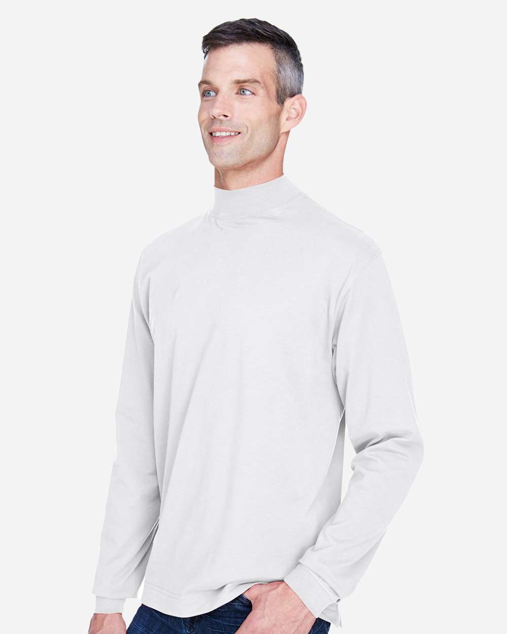 Unisex Sueded Jersey Mock Neck T-Shirt