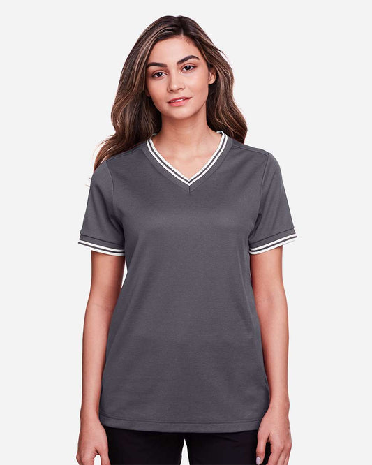 Women's CrownLux PerformanceÃ‚Â®Ã‚Â Plaited Tipped V-Neck Shirt