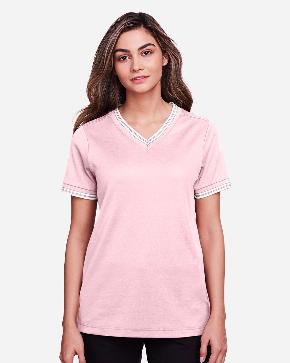 Women's CrownLux PerformanceÃ‚Â®Ã‚Â Plaited Tipped t-V-Neck Shirt