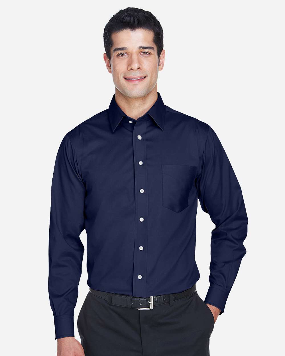 Men's Tall Crown CollectionÂ® Solid Stretch Twill Woven Dress Shirt