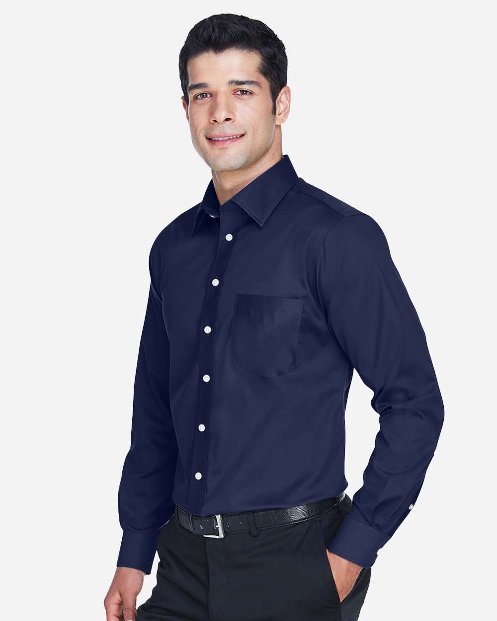 Men's Tall Crown CollectionÂ® Solid Stretch Twill Woven Dress Shirt