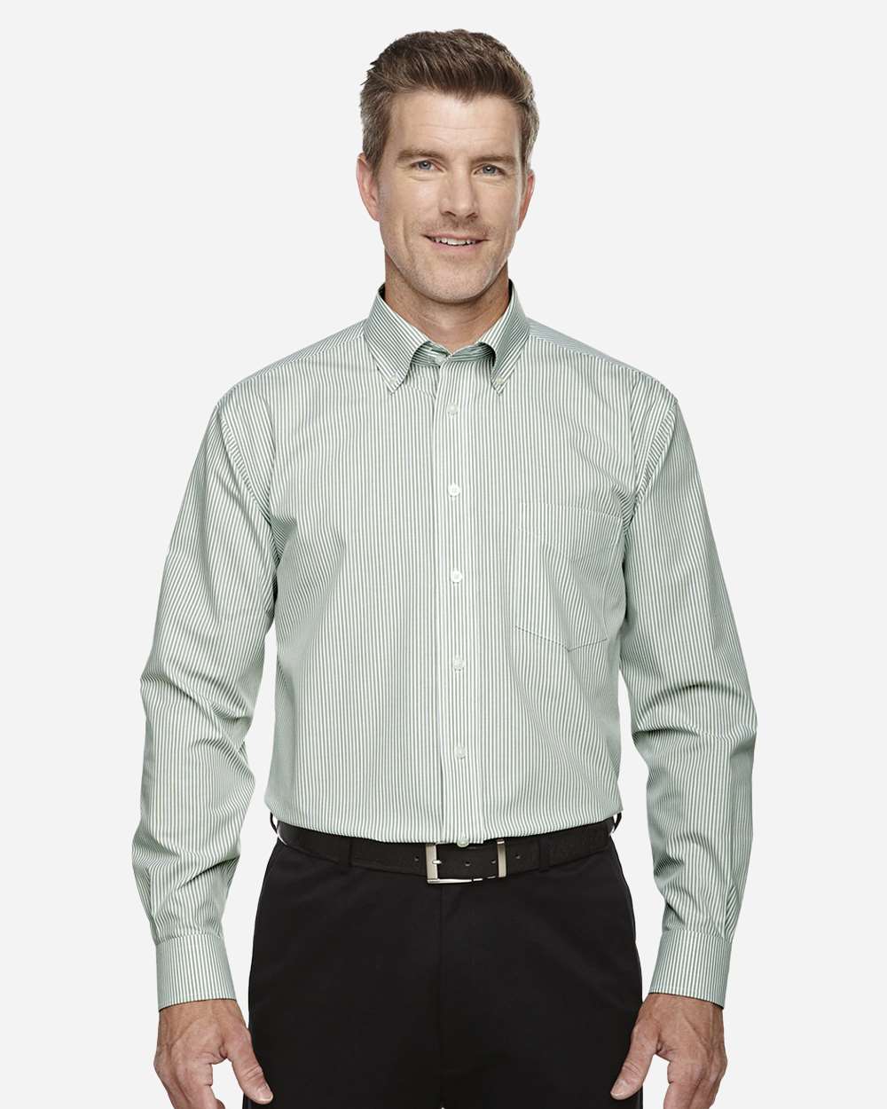 Men's Crown CollectionÂ® Banker Stripe Woven Dress Shirt