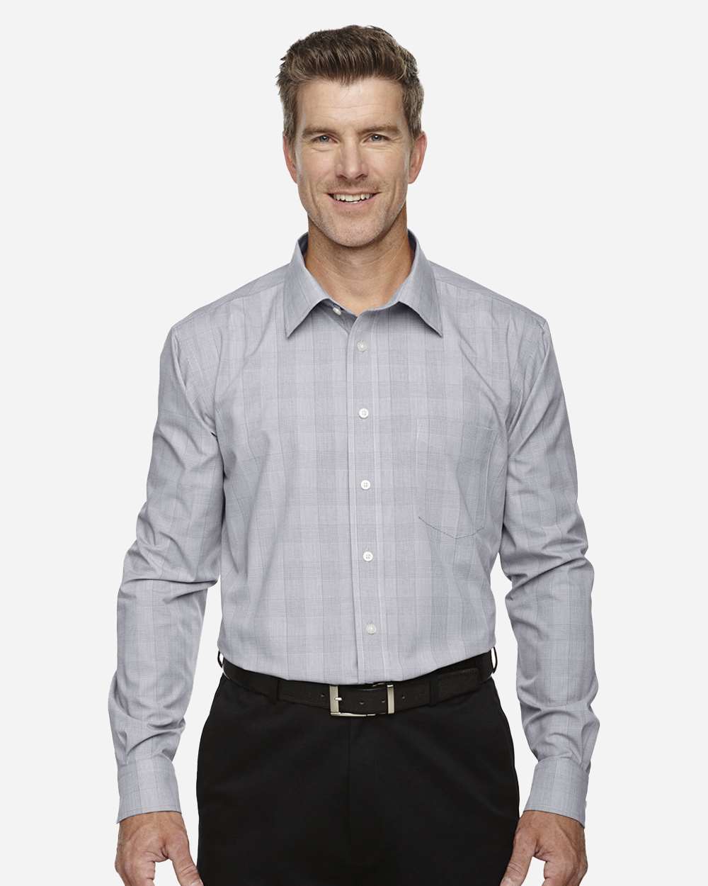 Men's Crown CollectionÂ® Glen Plaid Woven Dress Shirt