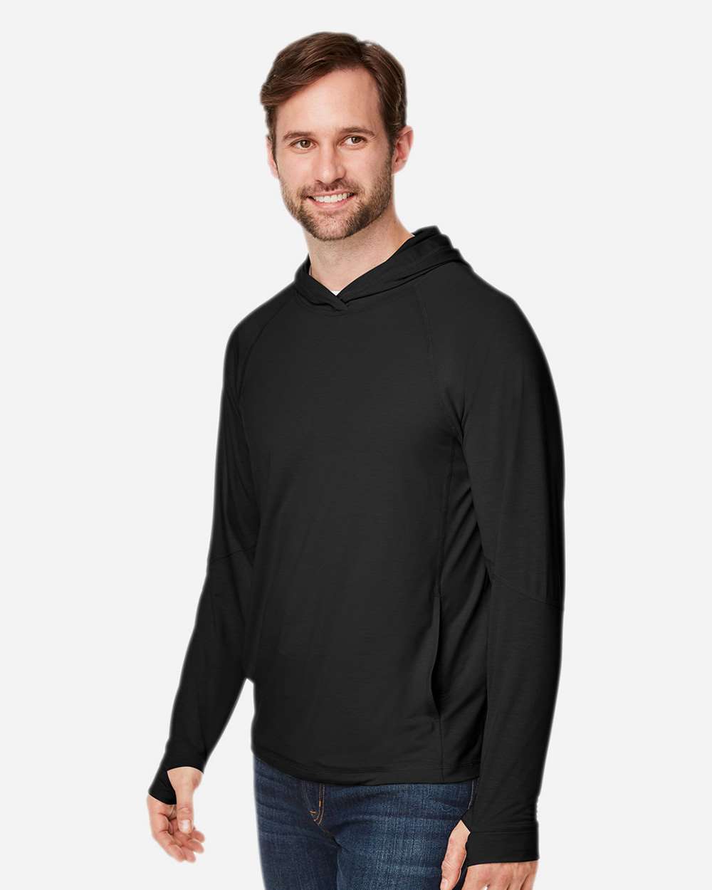 Unisex JAQ Stretch Performance Hooded Long Sleeve T-Shirt