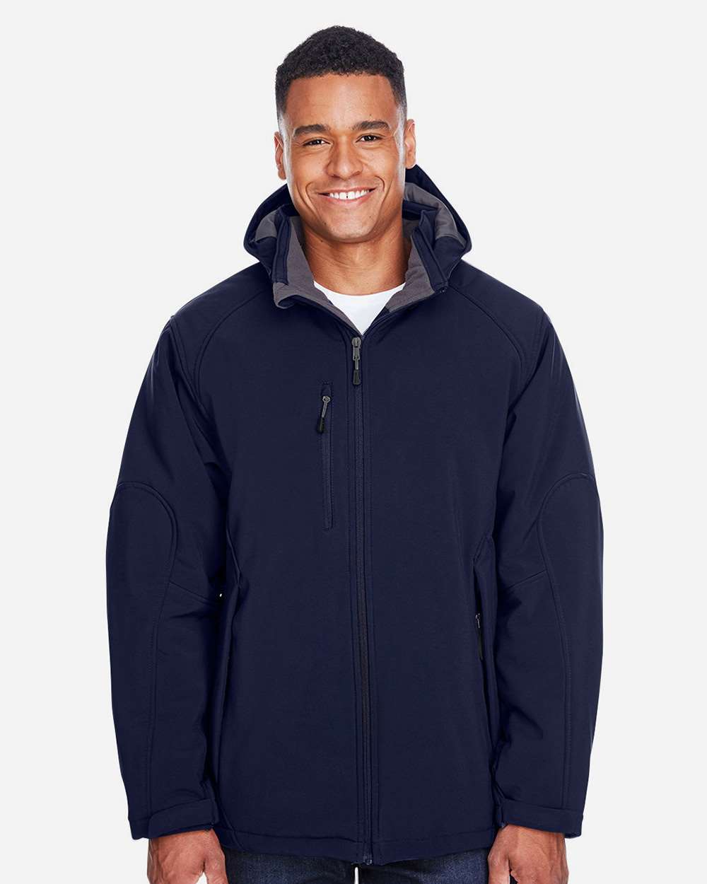 Men's Glacier Insulated Three-Layer Fleece Soft Shell Hood Jacket with Detachable Hood
