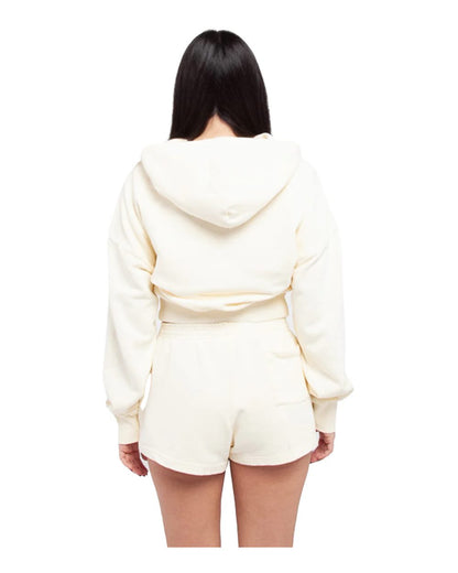 Women's Garment-Dye Crop Hooded Sweatshirt