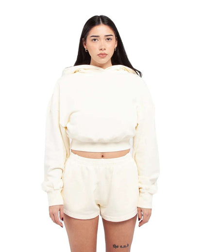 Women's Garment-Dye Crop Hooded Sweatshirt