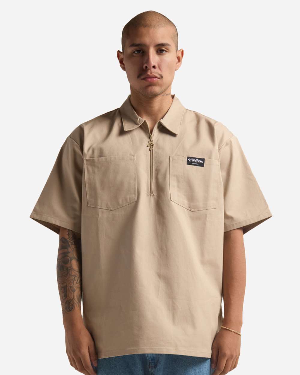 Men's Work Heavyweight Quarter-Zip Short Sleeve Shirt