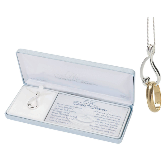 Dicksons No Tears in Heaven Bereavement 24 inch Women's Silver Plated Pendant Necklace