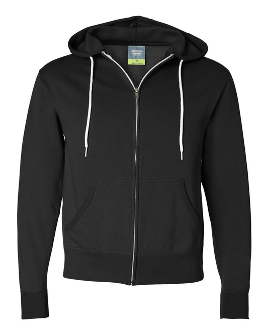 Independent Trading AFX90UNZ Men's Full-Zip Hooded Sweatshirt Black XS