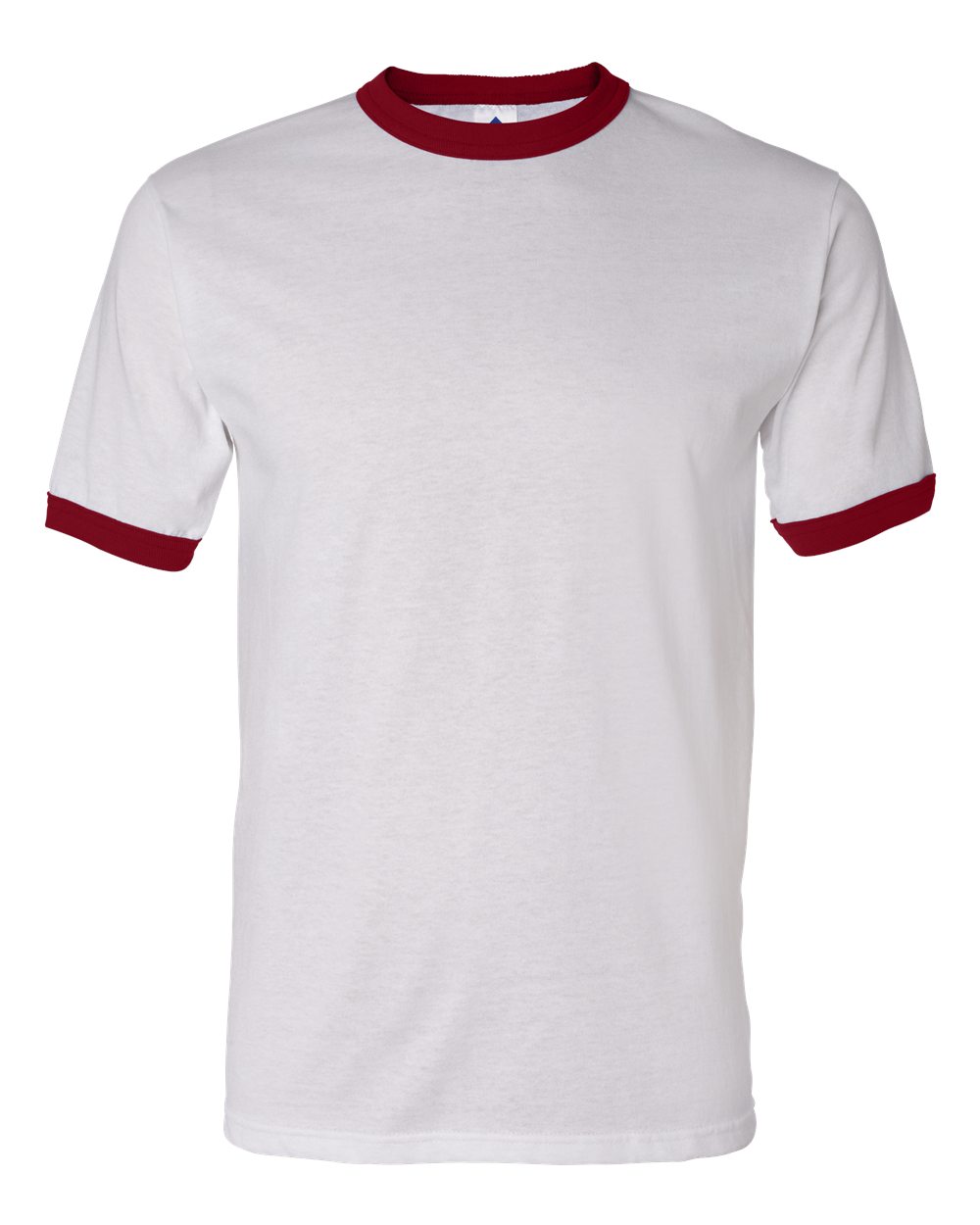 Augusta Sportswear Men's Small Ringer T-Shirt â€“ Soft Jersey Knit Tee with Contrast Collar, Cuffs, and Classic Set-in Sleeves, White/Red