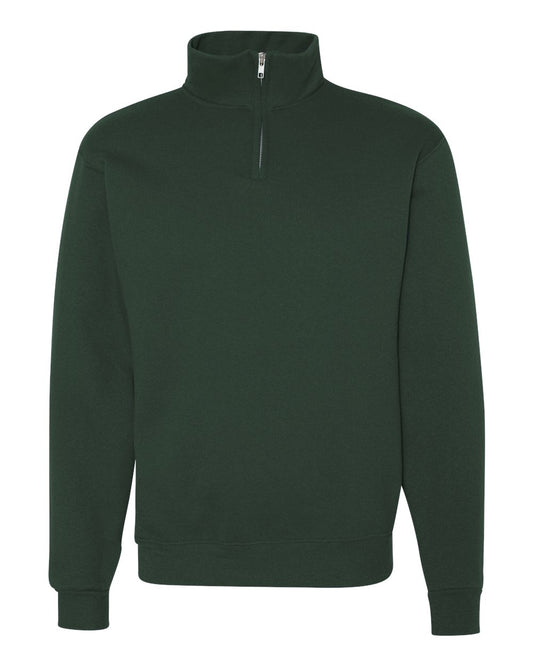 Jerzees Mens 9.5 oz. 50/50 Super Sweats NuBlend Fleece Quarter-Zip Pullover(4528)-Forest Green-XL