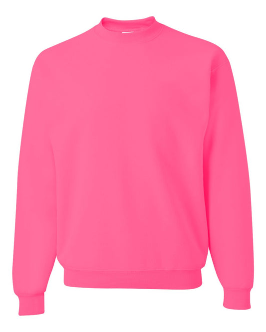 Jerzees mens 8 oz. 50/50 NuBlend Fleece Crew(562)-NEON GREEN-L