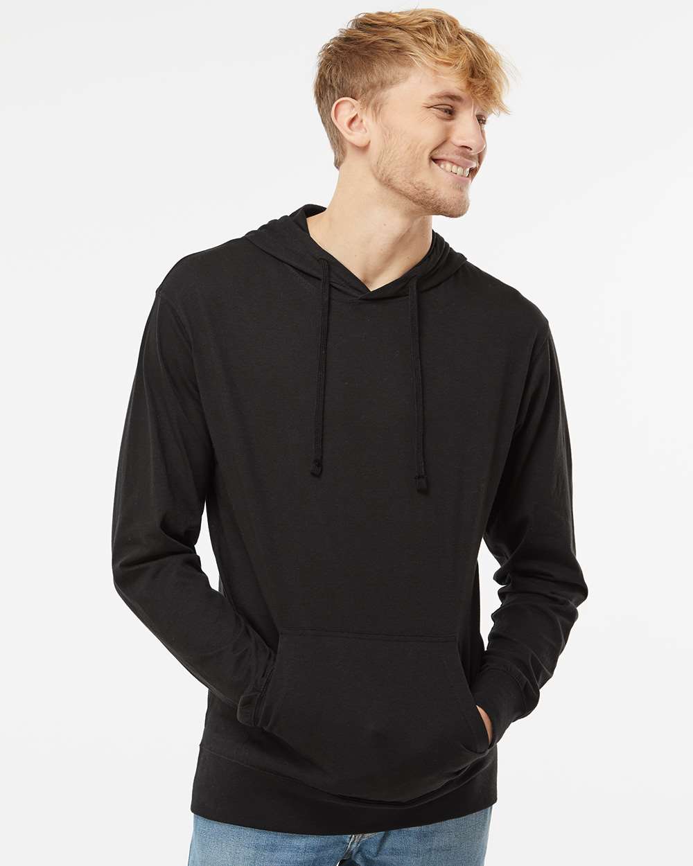 Unisex Lightweight Hooded Pullover T-Shirt