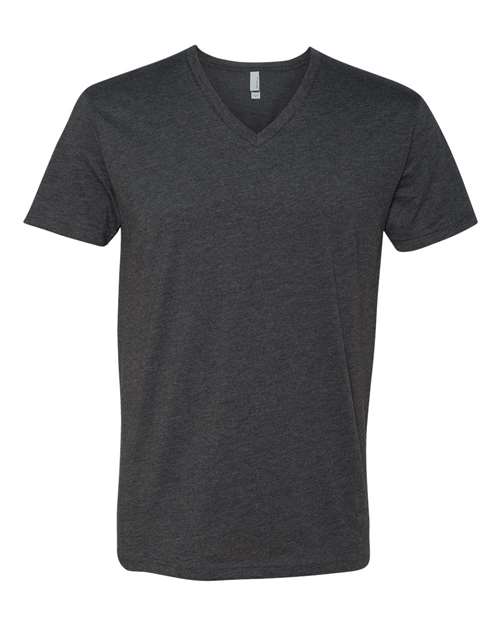 Next Level Apparel 6240 Mens Premium t-V-Neck Tee, White + Charcoal (2 Pack)-Large