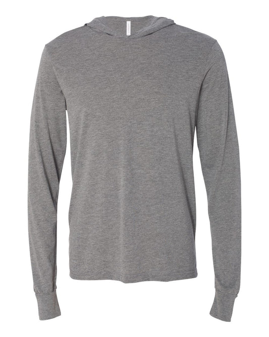 Canvas Unisex Unisex Driftwood Long Sleeve Hooded T-Shirt. 3512 - Small - Deep Heather