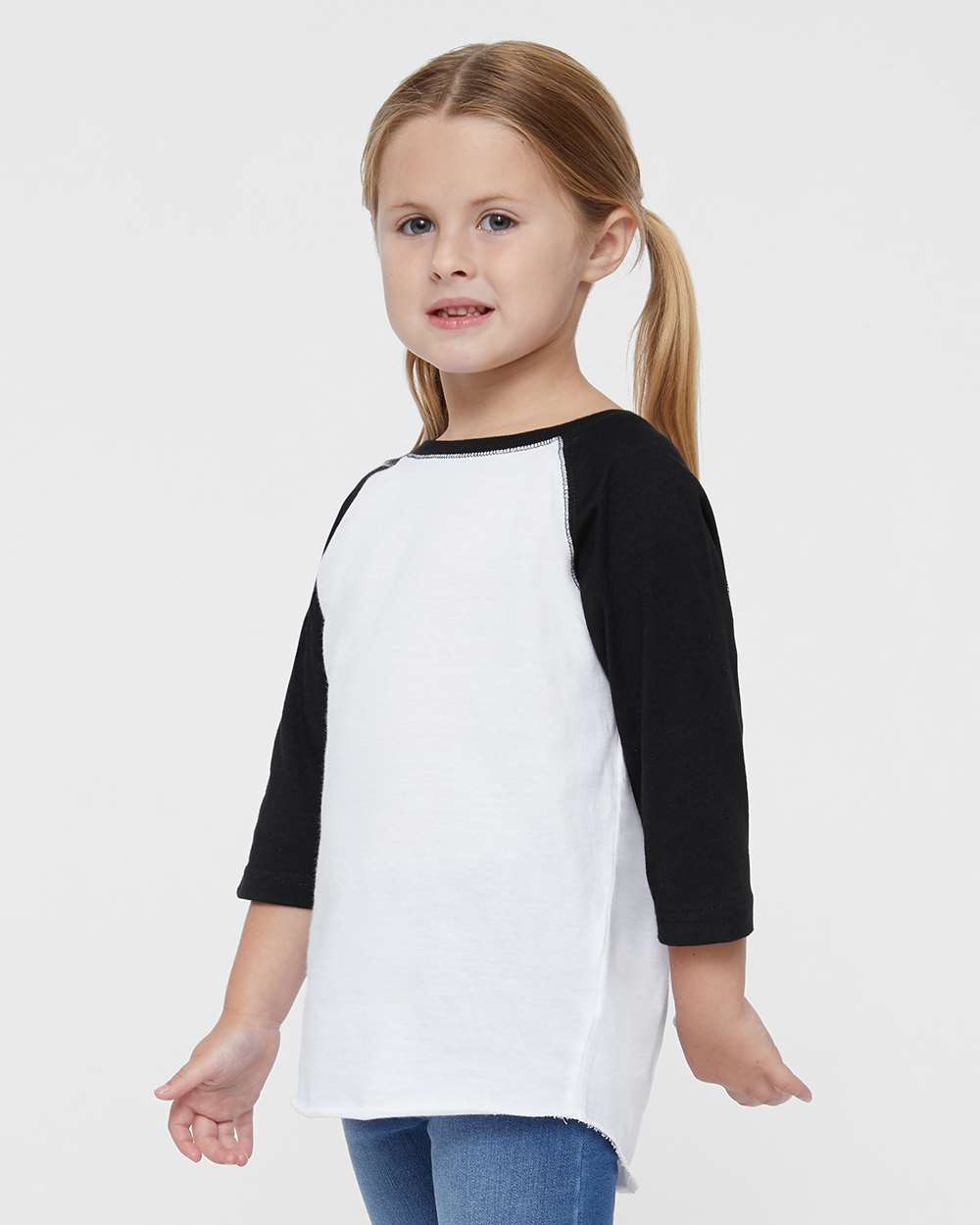 Toddler Baseball Fine Jersey Three-Quarter Sleeve Tee