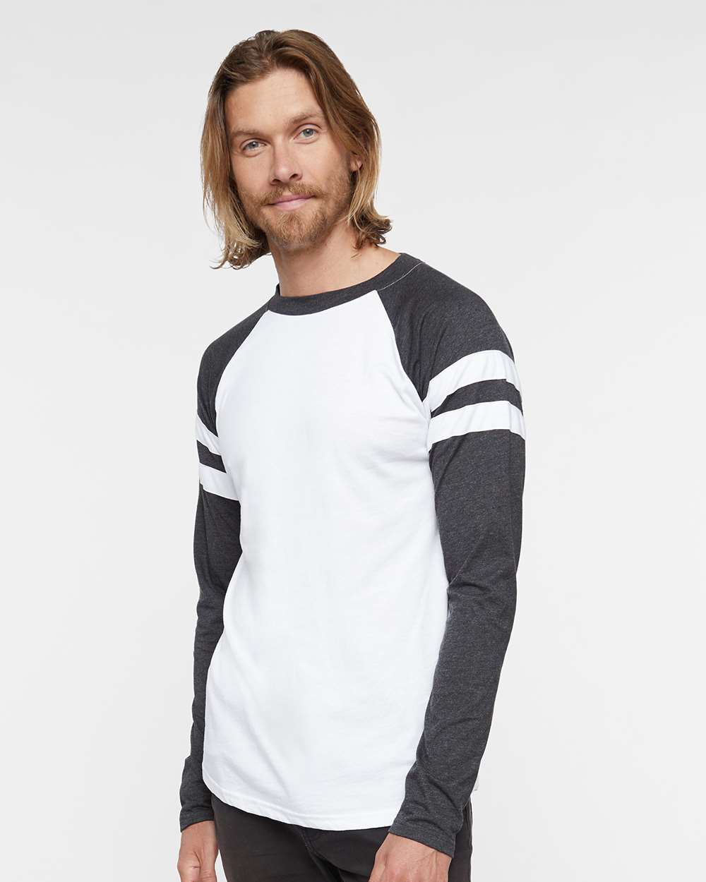 Unisex Fine Jersey Mash Up Long Sleeve Tee