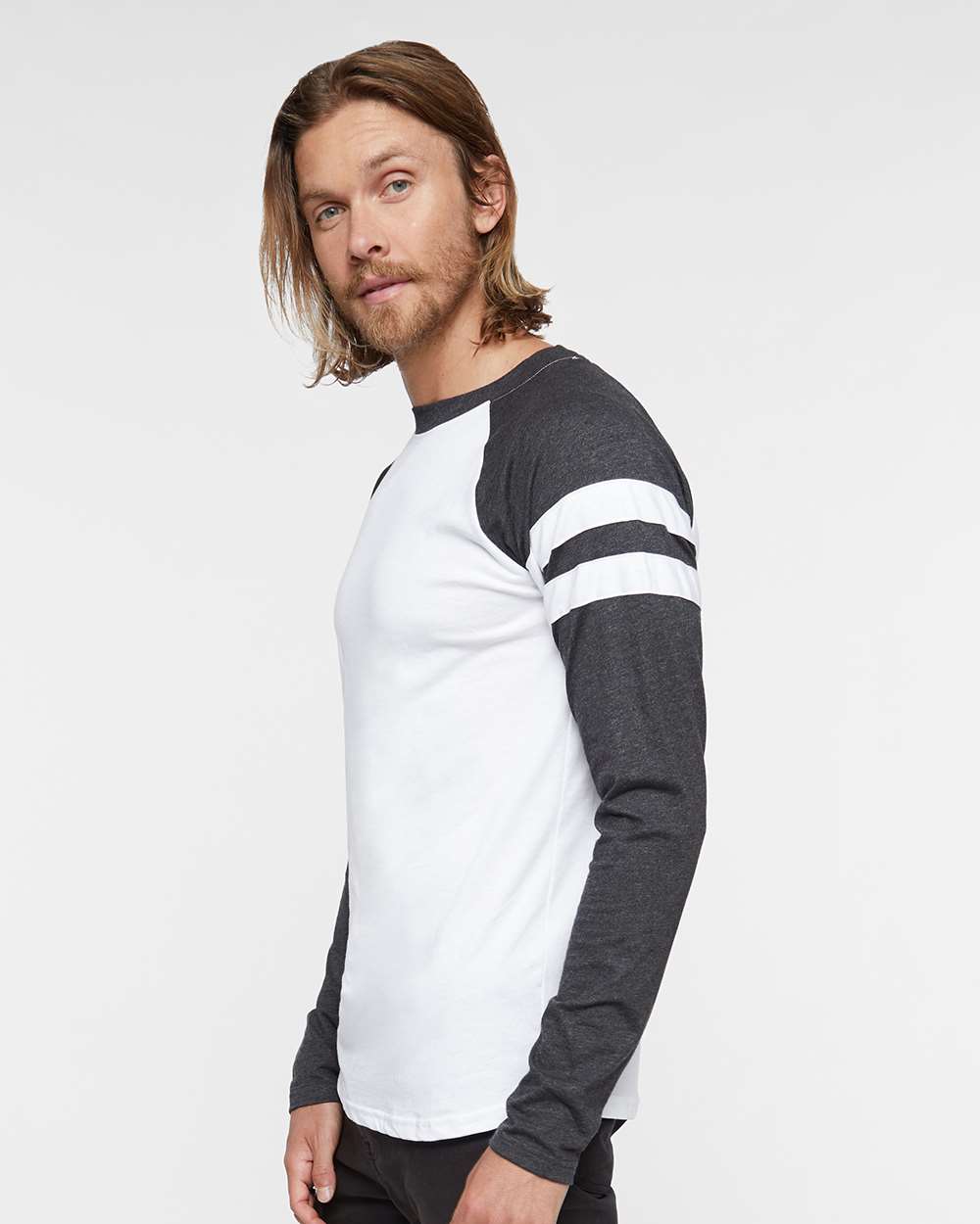 Unisex Fine Jersey Mash Up Long Sleeve Tee