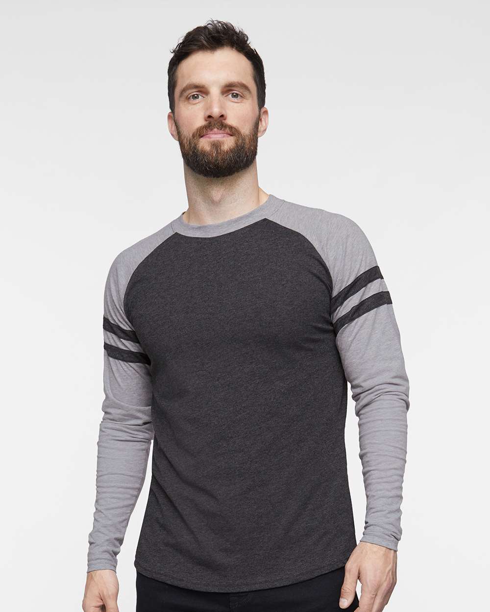 Unisex Fine Jersey Mash Up Long Sleeve Tee