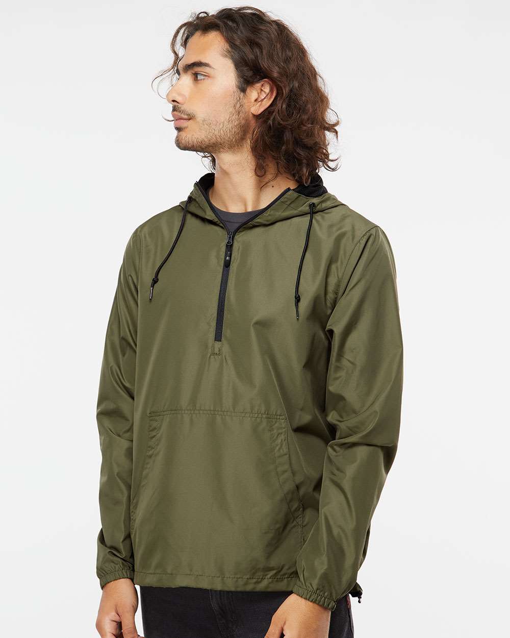 Unisex Lightweight Quarter-Zip Windbreaker Pullover Jacket