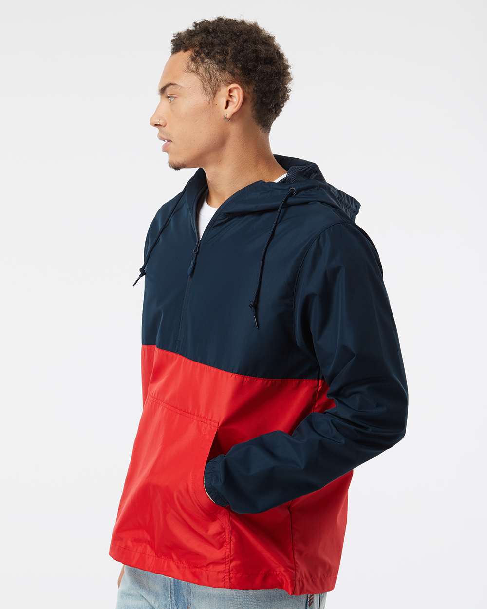 Unisex Lightweight Quarter-Zip Windbreaker Pullover Jacket