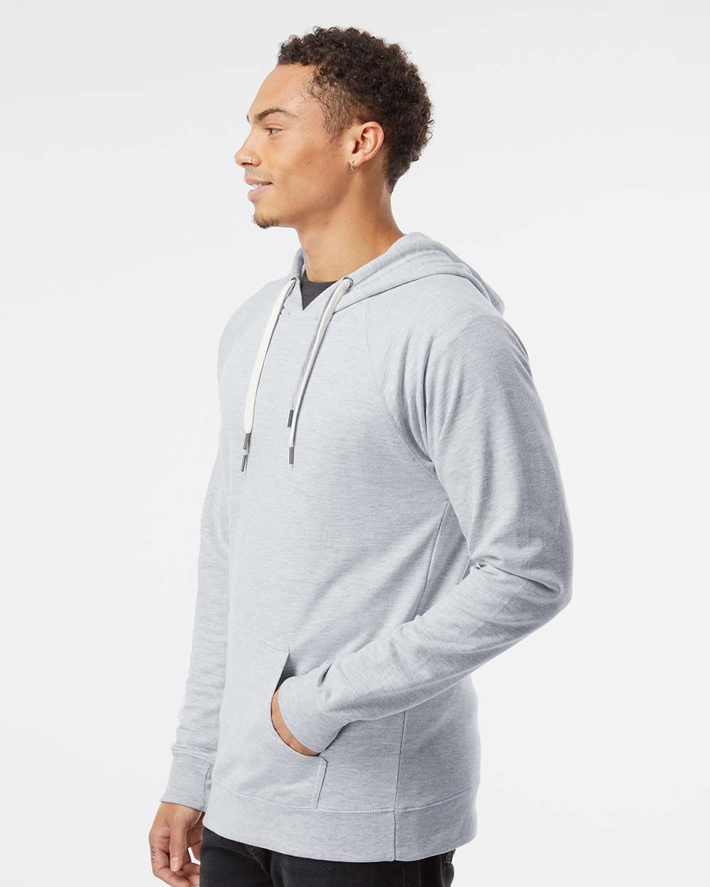 Unisex Icon Lightweight Loopback Terry Hooded Sweatshirt
