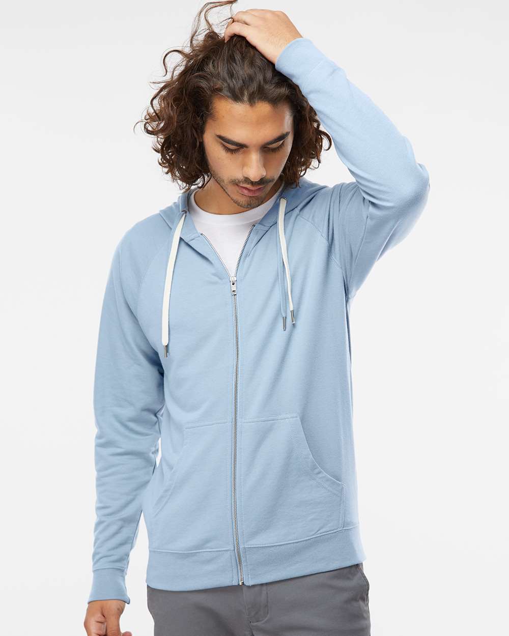 Unisex Icon Lightweight Loopback Terry Full-Zip Hooded Sweatshirt