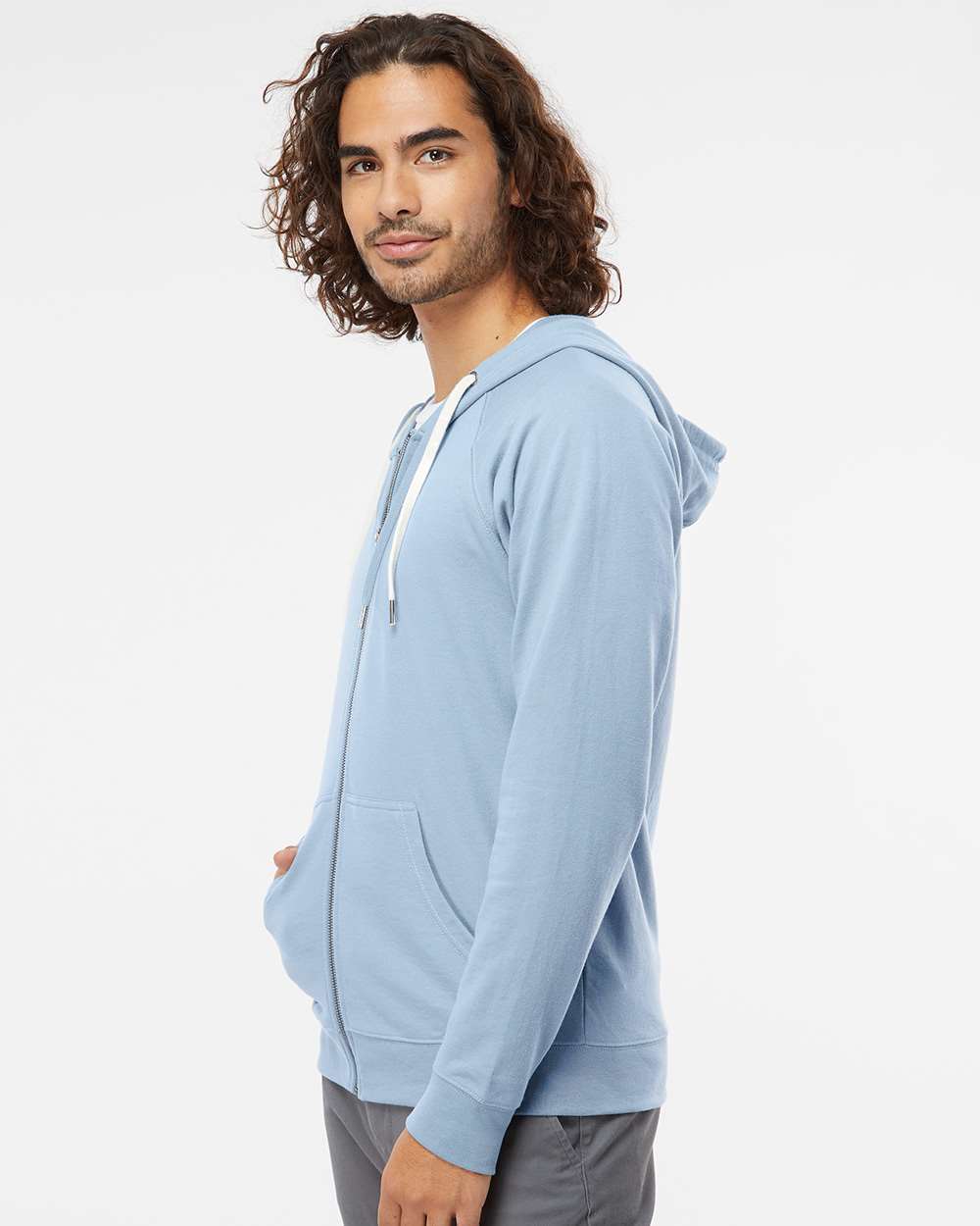 Unisex Icon Lightweight Loopback Terry Full-Zip Hooded Sweatshirt