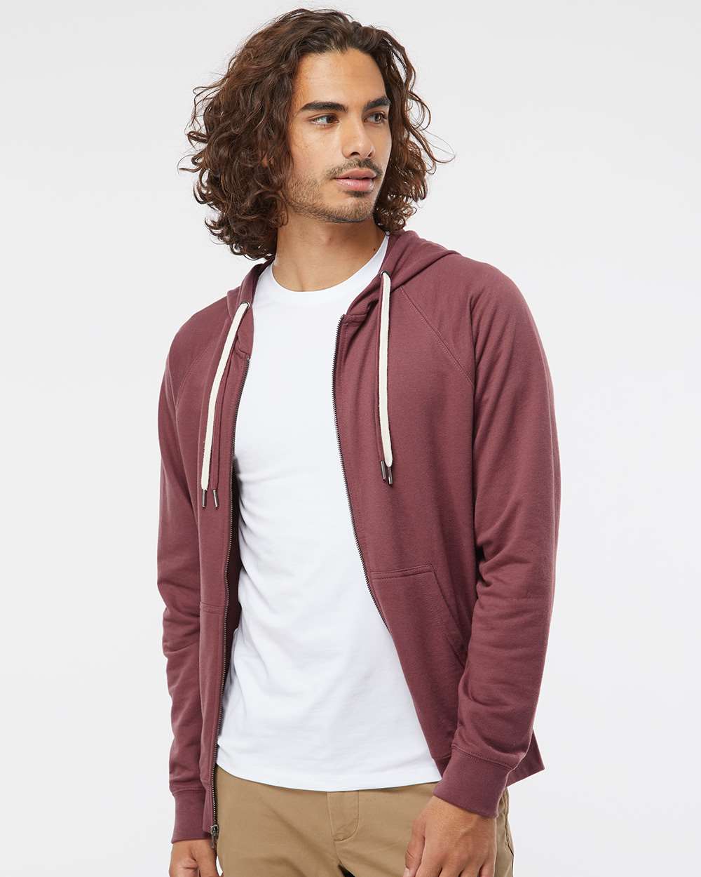 Unisex Icon Lightweight Loopback Terry Full-Zip Hooded Sweatshirt