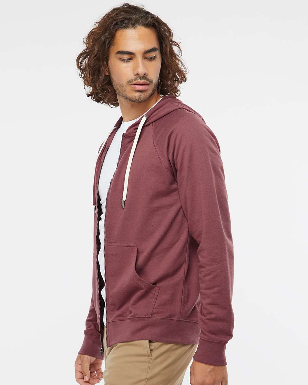 Unisex Icon Lightweight Loopback Terry Full-Zip Hooded Sweatshirt